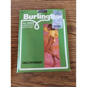 NOS New Vintage Burlington Sheer Pantyhose Sandalfoot Navy Blue‎ Medium